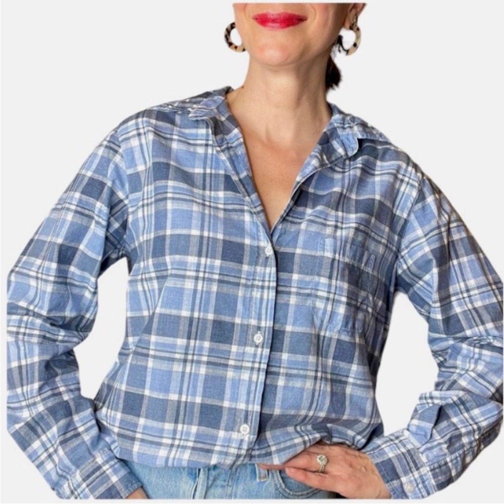 Grayson The Hero Shirt XS Blue Blutton Down Plaid Relax fit Coastal Preppy
